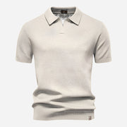 Marcus Kurzarm-Strickpolo Herren | Sommer Poloshirt Baumwolle – Off-White