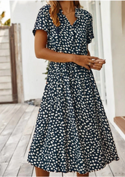 Lucia | Modisches Vintage-Kleid für warme Tage – Marineblau