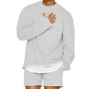 Paul | Herren Locker Geschnittener Pullover Lounge-Sweatshirt – Silber