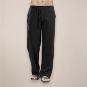 Matthias | Herren Relaxed Fit Hose mit Kordelzug Casual – Schwarz