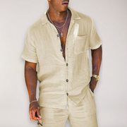 Julian | Herren Zweiteiliges Lässiges Sommer-Set – Beige
