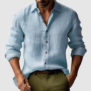 Josef | Herren Vintage-Hemd mit Knöpfen – Hellblau