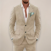 Konrad | Herren Zweiteiliges Einreihiges Anzug-Set – Beige
