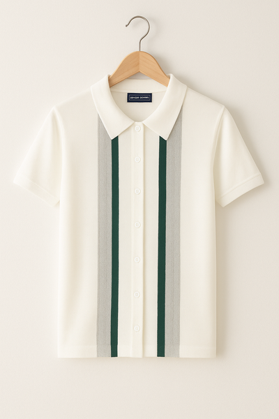 Miles Strickhemd Kurzarm mit Streifen
