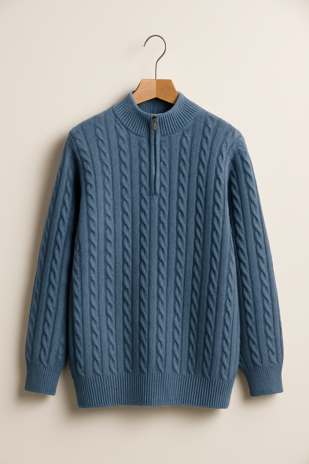 Noah Zopfstrickpullover mit Reißverschluss