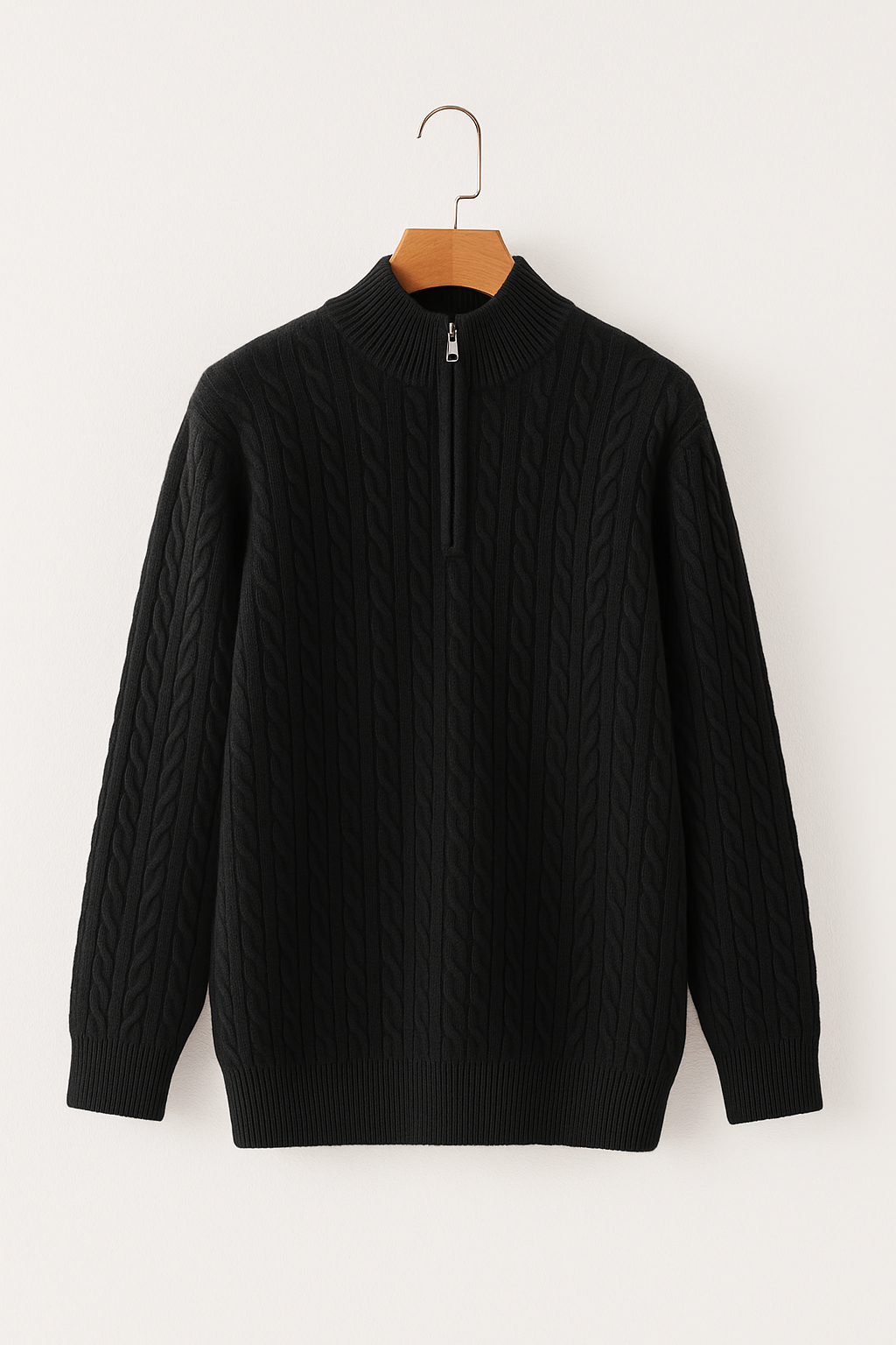 Noah Zopfstrickpullover mit Reißverschluss