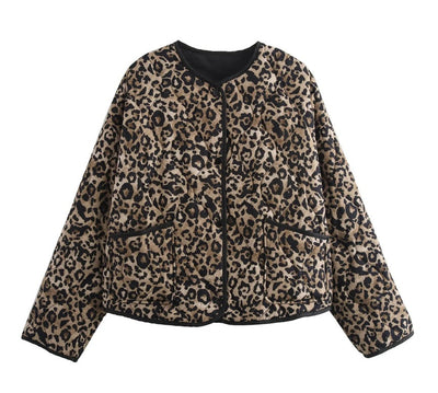 Else Steppjacke Rundhals Animalprint