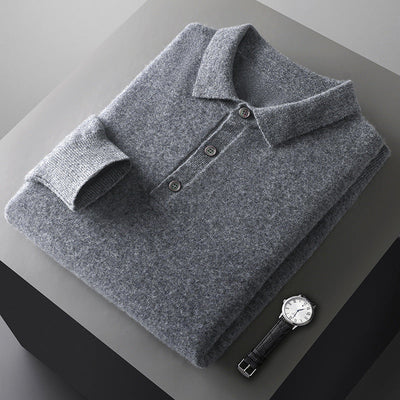 Samuel Strickpullover mit Polokragen und Knopfleiste