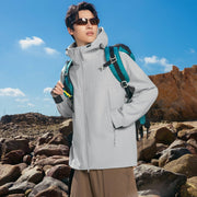 Herren Softshell-Outdoorjacke mit Kapuze, winddicht und wasserabweisend Nord Taschen – Drachengratgrau