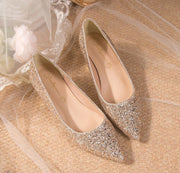 Damen elegante glitzernde Pumps mit spitz zulaufender Form - Vittorelli – Gold