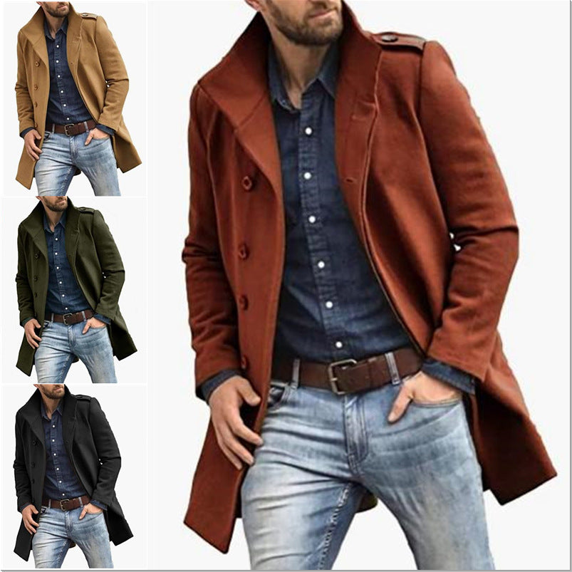 Herren eleganter Trenchcoat mit doppelter Knopfleiste und praktischem Innenfutter Aliams