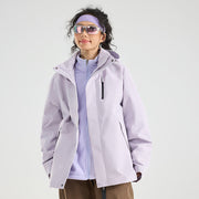 Damen Leichte wasserdichte Parka-Kapuzenjacke mit versiegelten Nähten und Kordelzug Nord Taschen – Taro-Violett