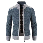 Herren Langarm-Zip-Jacke mit Taschen – Blau
