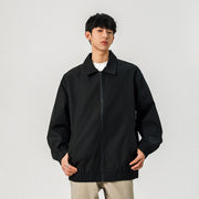 Herren Legere Übergangsjacke mit Reißverschluss und elastischem Saum Nord Taschen – Schwarz