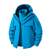 Herren multifunktionale Wasserfeste Softshell-Regenjacke mit abnehmbarer Fleece-Innenjacke Nord Taschen – Karpfenblau (Fleece 3-in-1)