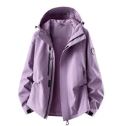 Herren wasserdichte Outdoorjacke mit abnehmbarer Fleece-Innenjacke Nord Taschen – Einzeljacke - Waxberry-Violett