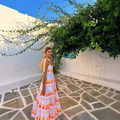 Shaira | Langes besticktes Bohemian Kleid