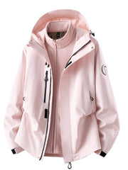 Herren wasserdichte Outdoorjacke mit abnehmbarer Fleece-Innenjacke Nord Taschen – Fleece-Innenfutter - Feuerwerksrosa