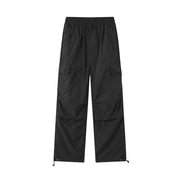 Unisex Leichte technische Cargo-Hose mit Kordelzug und verstellbarem Saum Nord Taschen – Schwarz