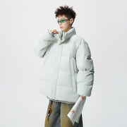 Herren Kurz geschnittene Oversize Steppjacke mit hohem Kragen Nord Taschen – Mondblau