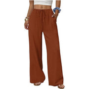 Damen Weite Loungewear-Hose mit Tunnelzug Nord Taschen – Karamell