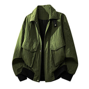 Herren Field-Bomberjacke mit Pattentaschen und Rippbündchen – Militärgrün