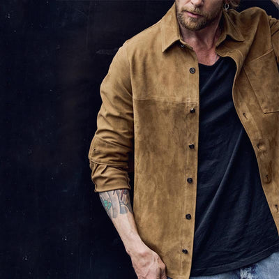 Herren Suede-Lederjacke im modernen Schnitt Aliams