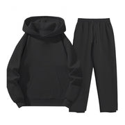 Damen Sweatanzug mit gemütlichem Hoodie und praktischer Jogginghose – Schwarz