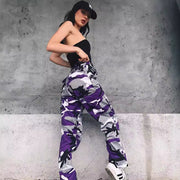 Damen Cargo-Jogginghose mit Camouflage-Muster und elastischen Bündchen Nord Taschen – Gewicht: S:200g-3XL:255g