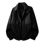 Herren Field-Bomberjacke mit Pattentaschen und Rippbündchen – Schwarz