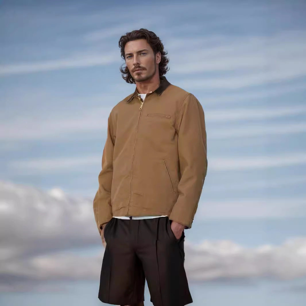 Herren lässige Übergangsjacke mit hohem Kragen Aliams