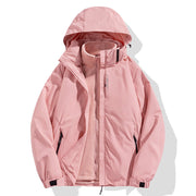 Herren zweiteilige Winterjacke mit abnehmbarer Fleece-Innenjacke wasserdicht winddicht Nord Taschen – Pink (Damen)