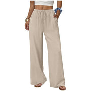 Damen Weite Loungewear-Hose mit Tunnelzug Nord Taschen – Apricot