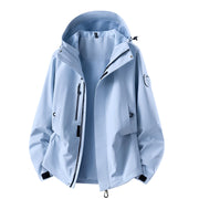Herren wasserdichte Outdoorjacke mit abnehmbarer Fleece-Innenjacke Nord Taschen – Einzelmantel - Ferngebirgsblau