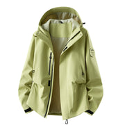 Herren wasserdichte Outdoorjacke mit abnehmbarer Fleece-Innenjacke Nord Taschen – Einzeljacke - Kiwigrün