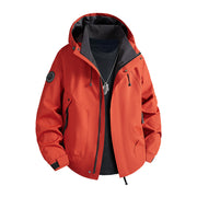 Herren wasserdichte Softshelljacke mit Kapuze und Fleece-Innenfutter Nord Taschen – Vermilionrot (Einzelschicht)