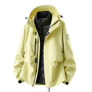 Herren wasserdichte Outdoorjacke mit abnehmbarer Fleece-Innenjacke Nord Taschen – Daunen-Innenjacke - Mondschatten-Gelb