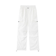 Unisex Leichte technische Cargo-Hose mit Kordelzug und verstellbarem Saum Nord Taschen – Reinweiß