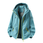 Herren Wasserabweisende Softshelljacke mit Kapuze und Reißverschlusstaschen Nord Taschen – Senfgrau