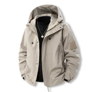 Herren Outdoor- und Freizeitjacke mit verstellbarem Kapuzenkragen und praktischen Taschen – Khaki