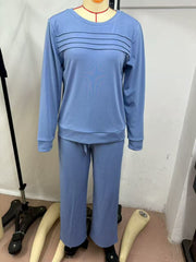 Damen Lounge-Set aus weichem Sweatstoff mit gerafftem Oberteil und weit geschnittenen Jogginghosen Nord Taschen – Produktfoto