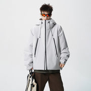 Herren wattierte, wasserabweisende Tech-Outdoorjacke mit Kapuze Nord Taschen – Drachengrau