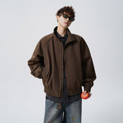 Unisex Oversized Windjacke mit Stehkragen und Raglanärmeln Nord Taschen – Kaffeebraun