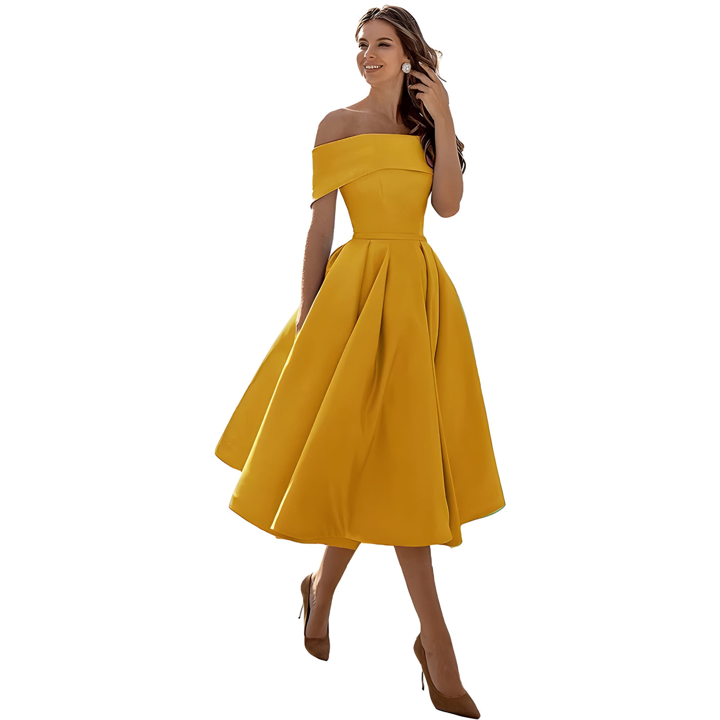 Dearbhla  | Fashion Casual Trägerloses Satin Partykleid