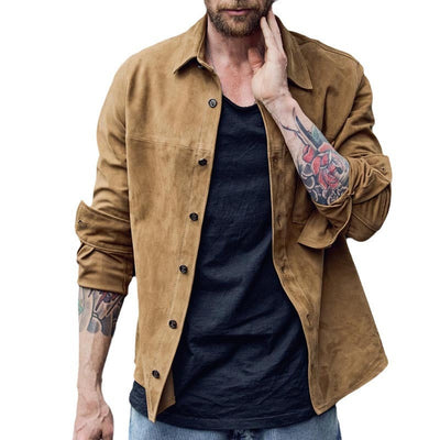 Herren Suede-Lederjacke im modernen Schnitt Aliams