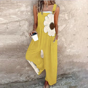 Aderyn - Luftiger bedruckter Jumpsuit – Gelb