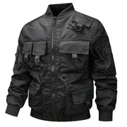 Herren Bomberjacke mit modularen Taschen und D-Ring-Details – Schwarz