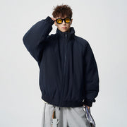 Herren Oversized Windjacke mit Stehkragen und elastischen Bündchen Nord Taschen – Dunkelcyan