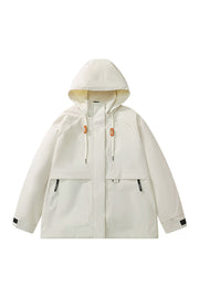 Unisex leichte wind- und wasserabweisende Kapuzenjacke im minimalistischen Utility-Stil Nord Taschen – Hellkhaki