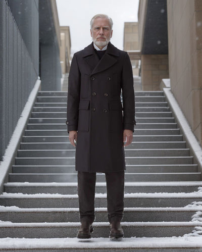 Herren eleganter Trenchcoat mit doppelter Knopfleiste Aliams